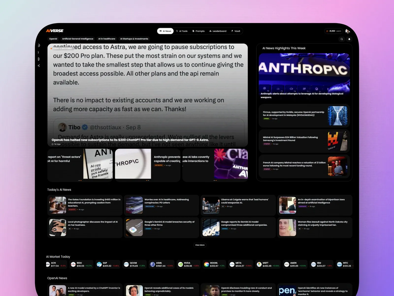 AIVERSE — Curated AI news