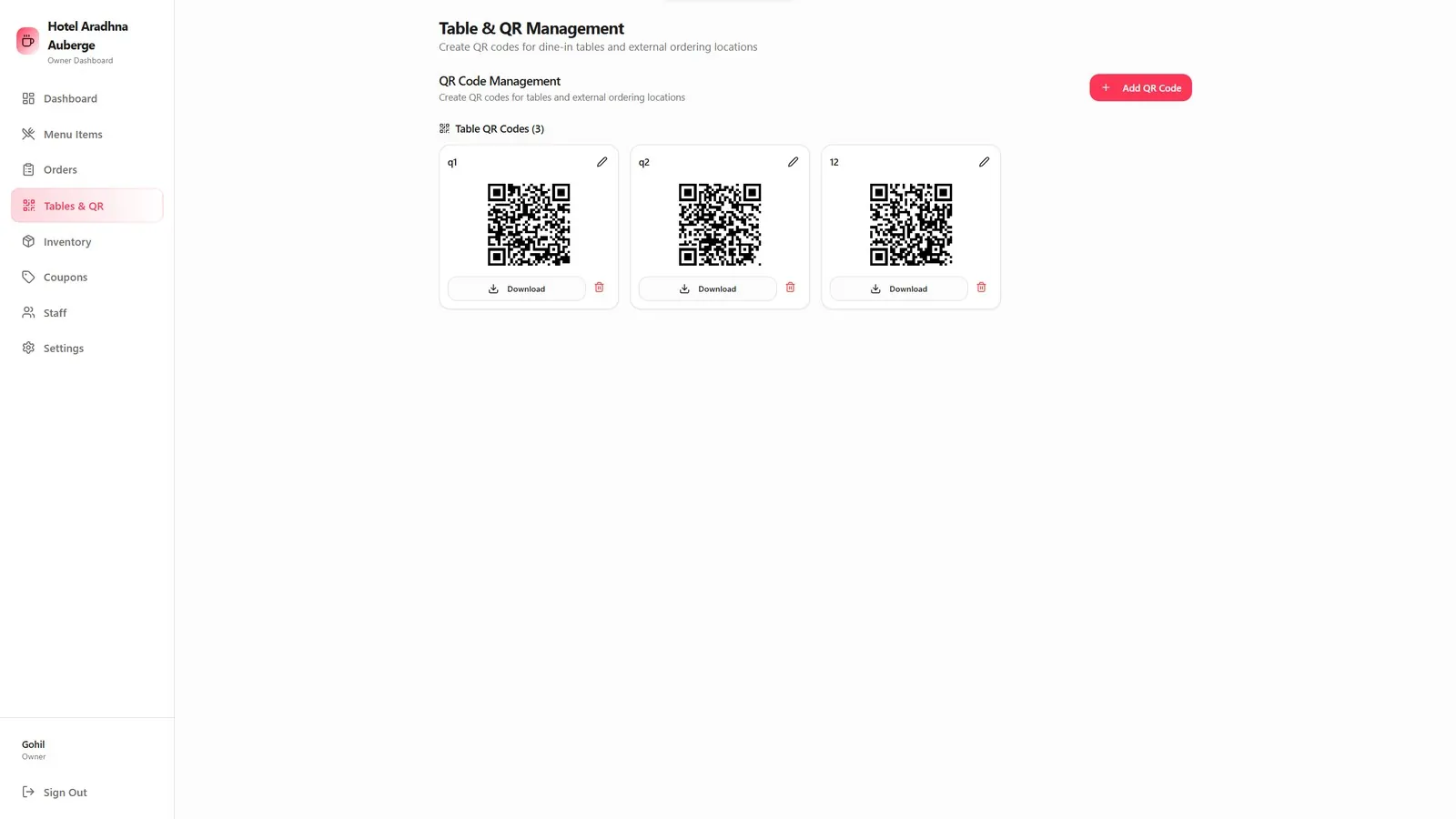MenuPilot — QR table ordering