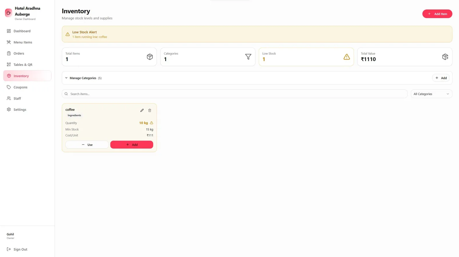 MenuPilot — Stock & GST billing