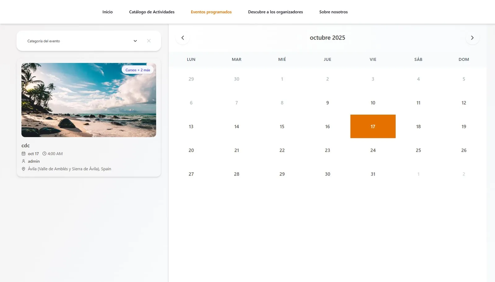 MYCOTOUR — Events calendar