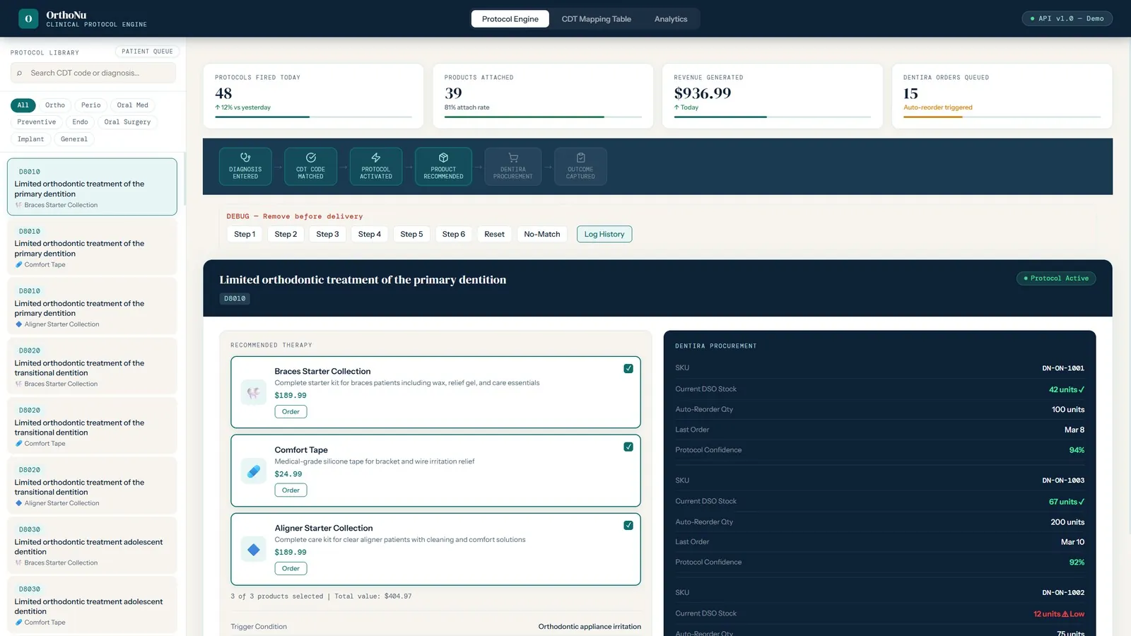 OrthoNu — Kits & auto-ordering